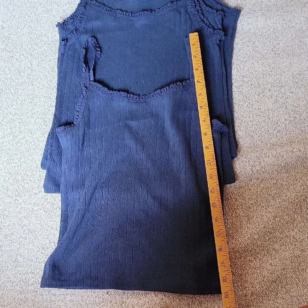 Art Class Blue Girls  Cotton Tank Top  Size L 10-12 Blue Navy Bundle Of 4 New